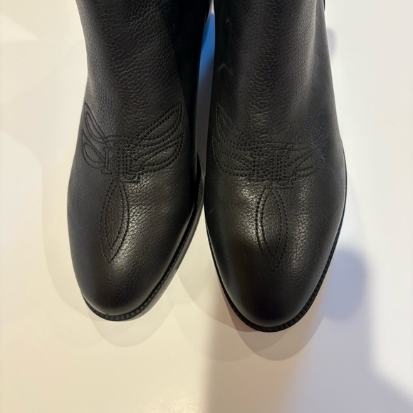 Lauren Ralph Lauren Preston Leather Cowgirl Shortie boots  Black size  9 - Picture 2 of 8
